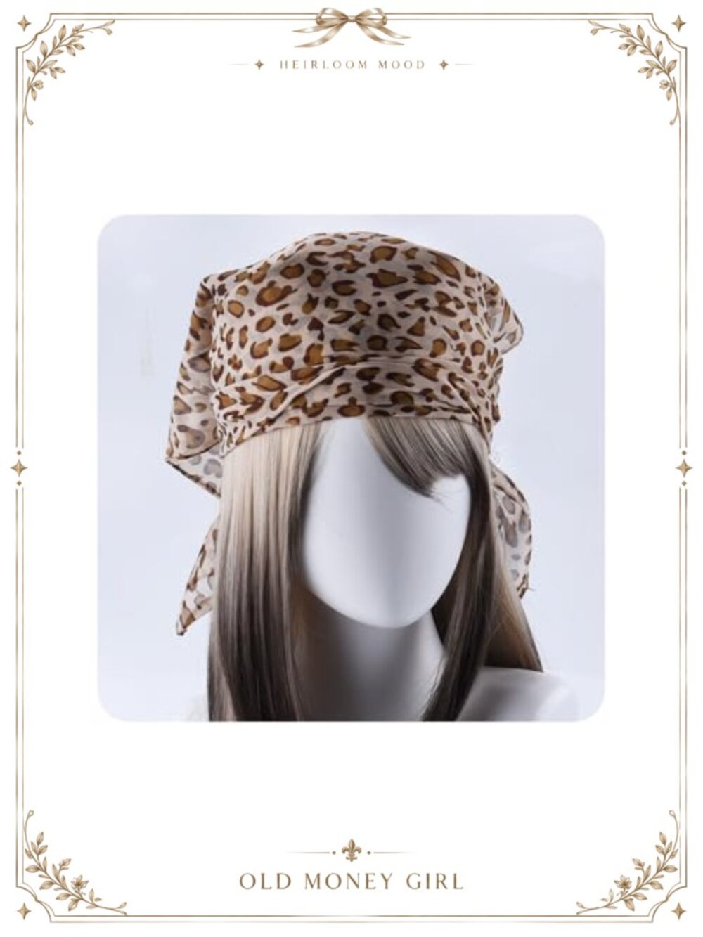 Satin Leopard Head Wrap Scarf Square Hair Band for Women